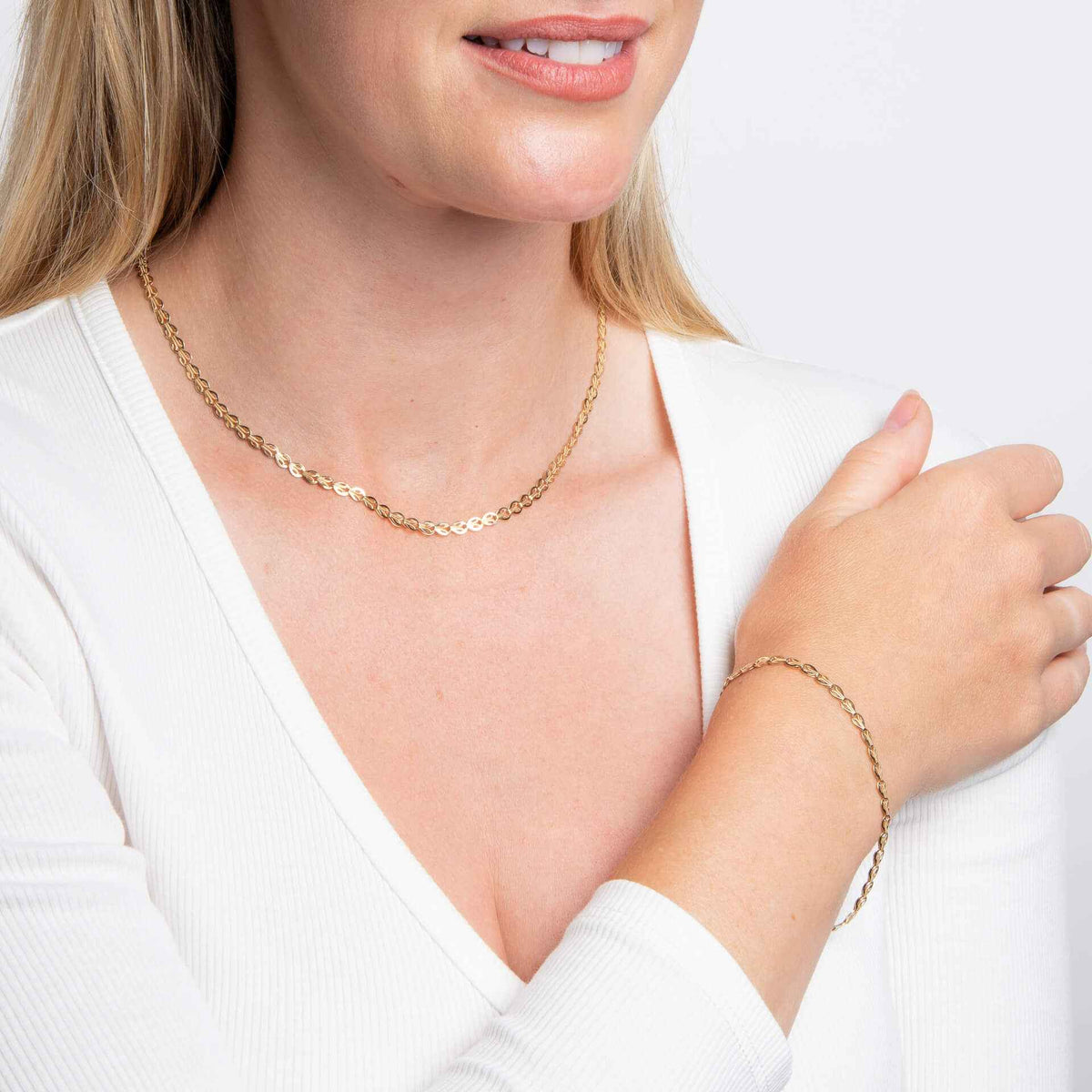 Elements Gold Stampato Link Chain Bracelet