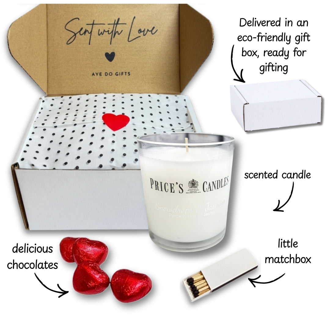 White Ribbon Candle Gift Set White Ribbon | Keepsake for Friend, Family