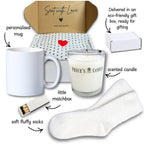 Personalised We Love You Mug, Candle & Socks Gift Hamper | Birthday Gift