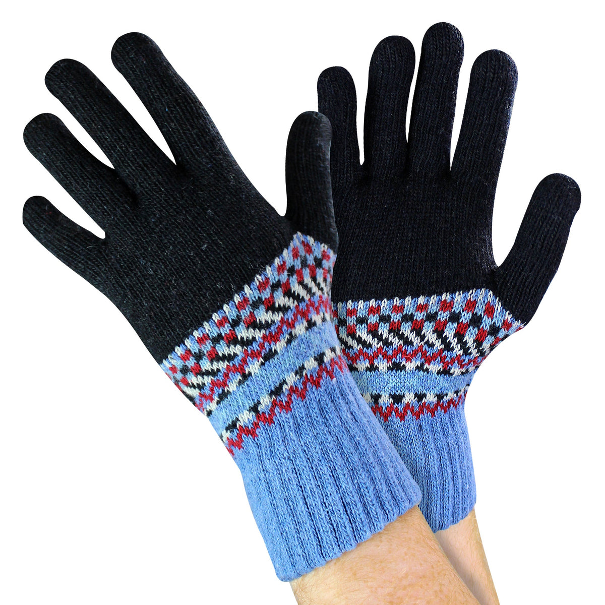 Mens Wool Gloves | Winter Cute Fairisle Gloves for Cold Weather