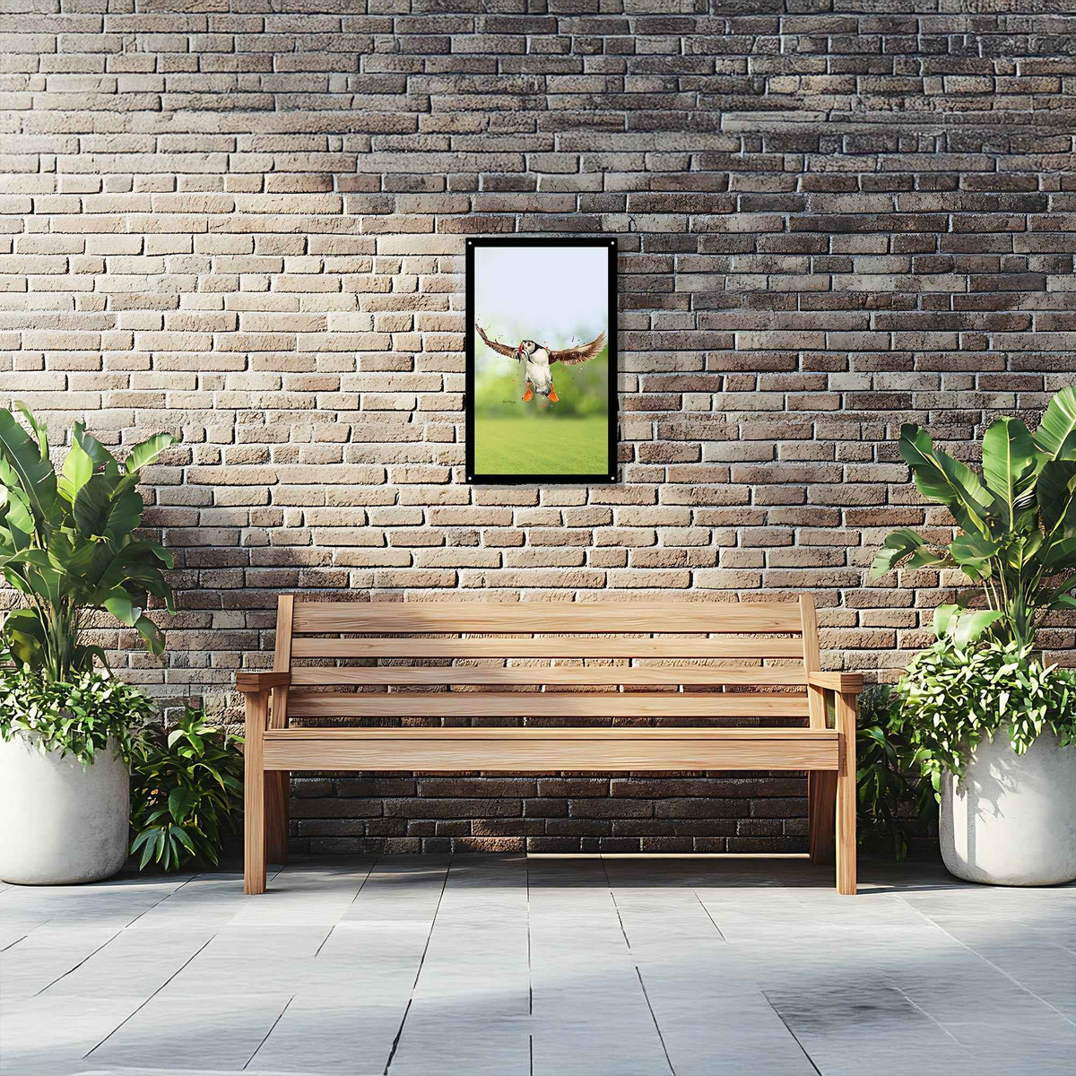 Flying Puffin Garden Mirror