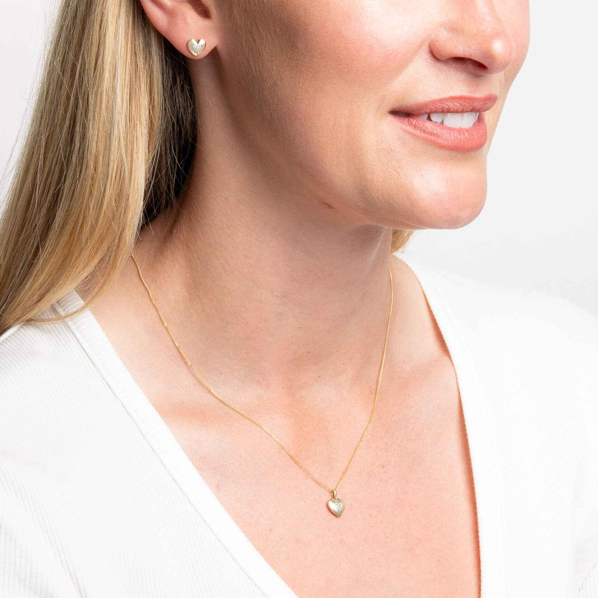 Elements Gold Pavé Diamond Heart Pendant