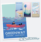River Dart Print - Vintage Greenway Travel Poster Devon by BeckyBettesworth (greenway-river-dart-fishing-boat)