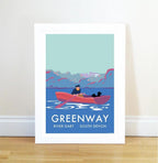 River Dart Print - Vintage Greenway Travel Poster Devon by BeckyBettesworth (greenway-river-dart-fishing-boat)