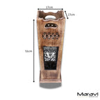 Gangotri Wooden Umbrella Stand Mango Wood Leaf Jali Design