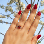 Garnet Ring in Sterling Silver