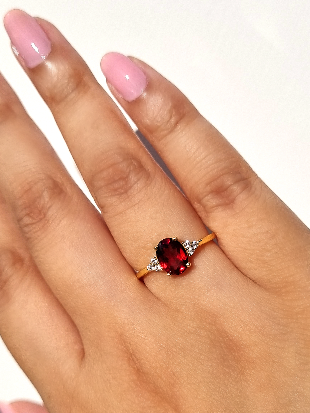 Garnet Ring in 18k Gold Vermeil