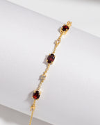 Garnet Bracelet in 18k Gold Vermeil