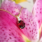 Garnet Pendant Necklace in 18k Gold Vermeil