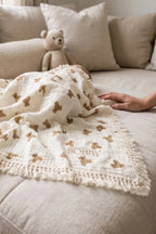 The Bear Muslin Frill Blanket Swaddle