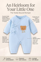 The Cozy Blue Boucle Baby Bear & Blue Rainbow Personalised Gift Box