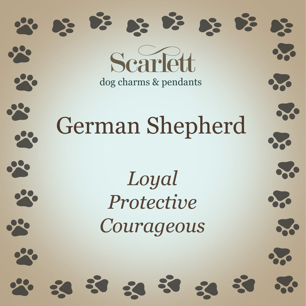 German Shepherd Personalised Silver Dog Tag Necklace