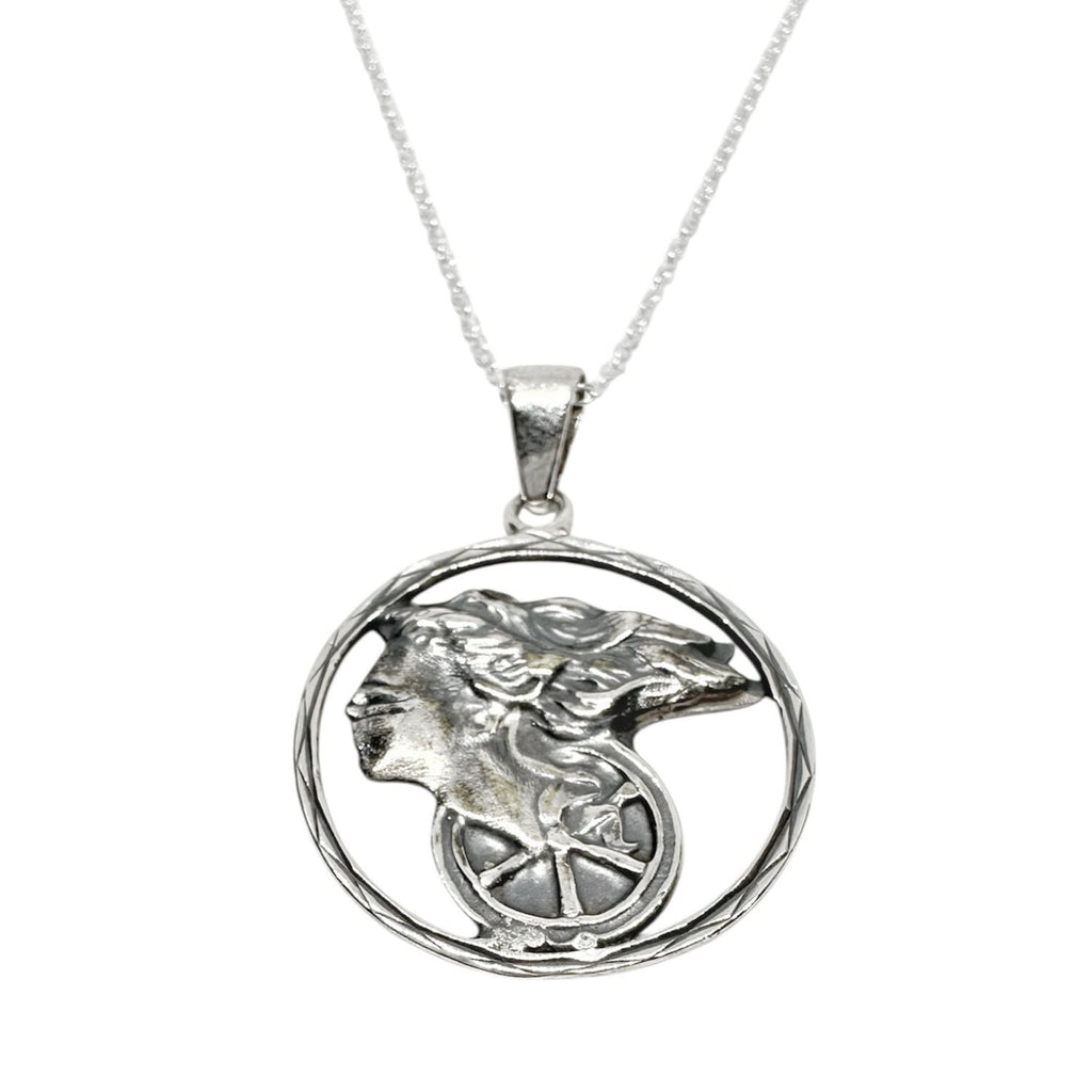 Goddess of Fortune Pendant Necklace – Handmade Recycled Sterling Silver 925 – Roman Mythology