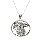 Goddess of Fortune Pendant Necklace – Handmade Recycled Sterling Silver 925 – Roman Mythology