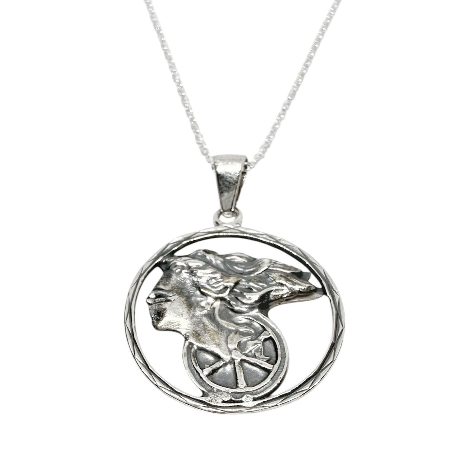 Goddess of Fortune Pendant Necklace – Handmade Recycled Sterling Silver 925 – Roman Mythology