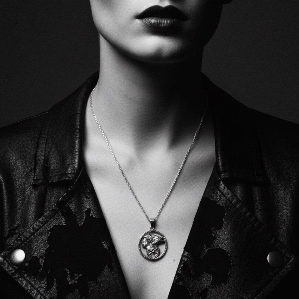 Goddess of Fortune Pendant Necklace – Handmade Recycled Sterling Silver 925 – Roman Mythology