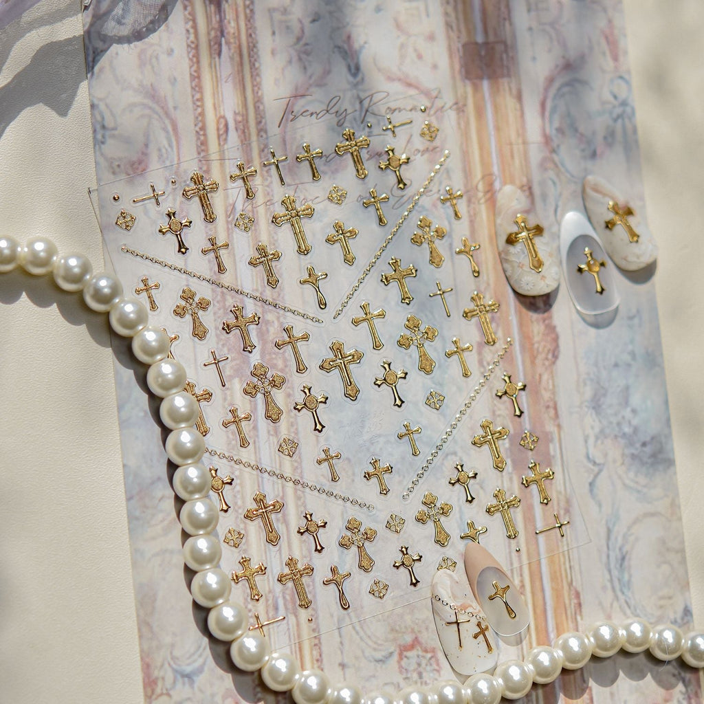 Hello Claws | Gold Cross Nail Deco Sticker