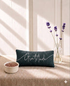 Gratitude Embroidered Linen and Lavender Eye Pillow