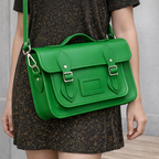 Handmade Leather Satchel - Green
