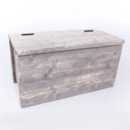 Grey Cushion Storage Bench - Wooden Clutter Box
