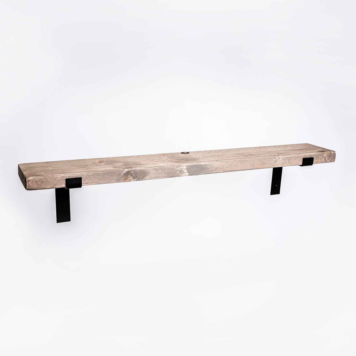 Grey Wall Shelves - Solid-Wood Industrial Shelf for Living Room & Bedroom
