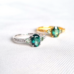 Green Topaz and Green Tourmaline Ring in Sterling Silver
