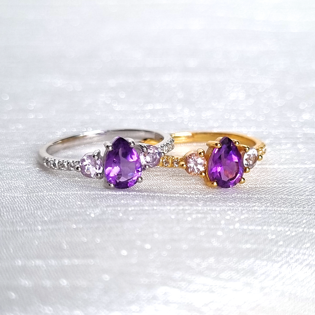 Amethyst and Lavender Amethyst Ring in Sterling Silver