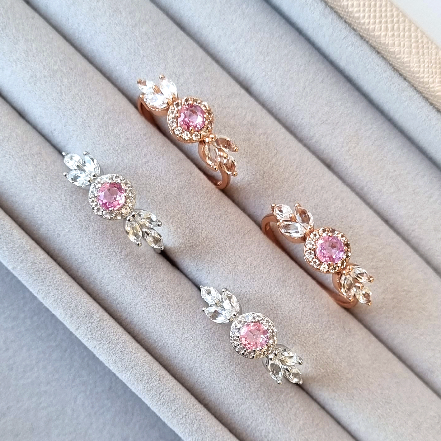 Aurelia Pink Sapphire Ring in 18k Rose Gold Vermeil