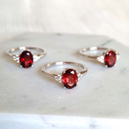 Garnet Ring in Sterling Silver