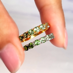 Ombre Green Tourmaline Eternity Band in 18k Gold Vermeil