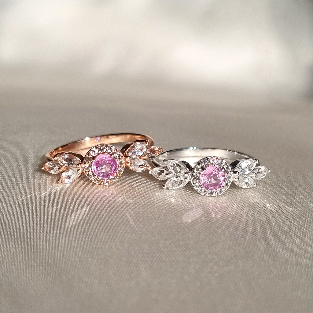 Aurelia Pink Sapphire Ring in 18k Rose Gold Vermeil