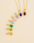 Blue Sapphire Pendant Necklace in 18k Gold Vermeil