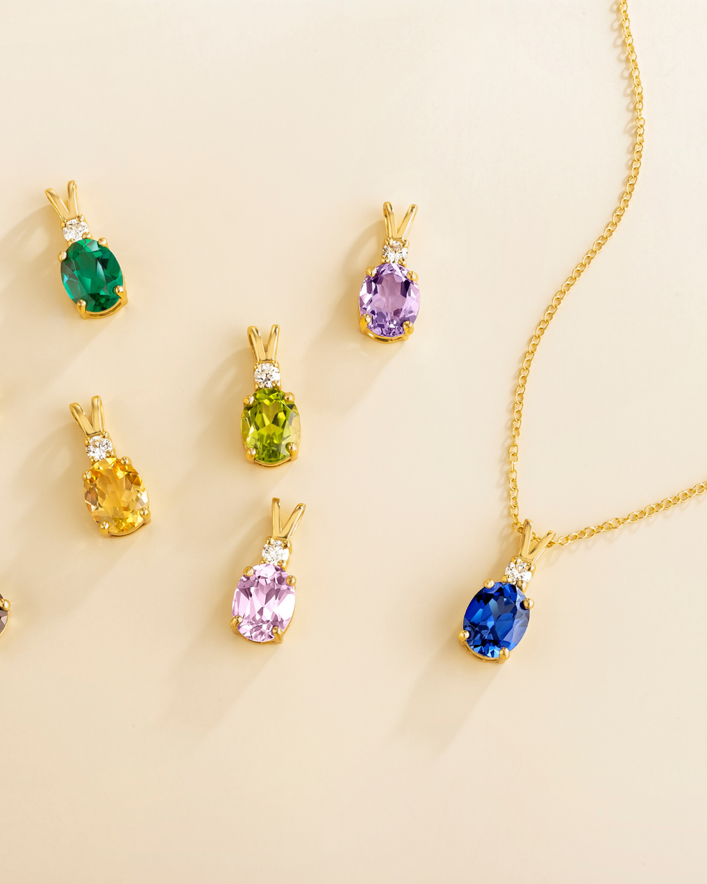Peridot Pendant Necklace in 18k Gold Vermeil