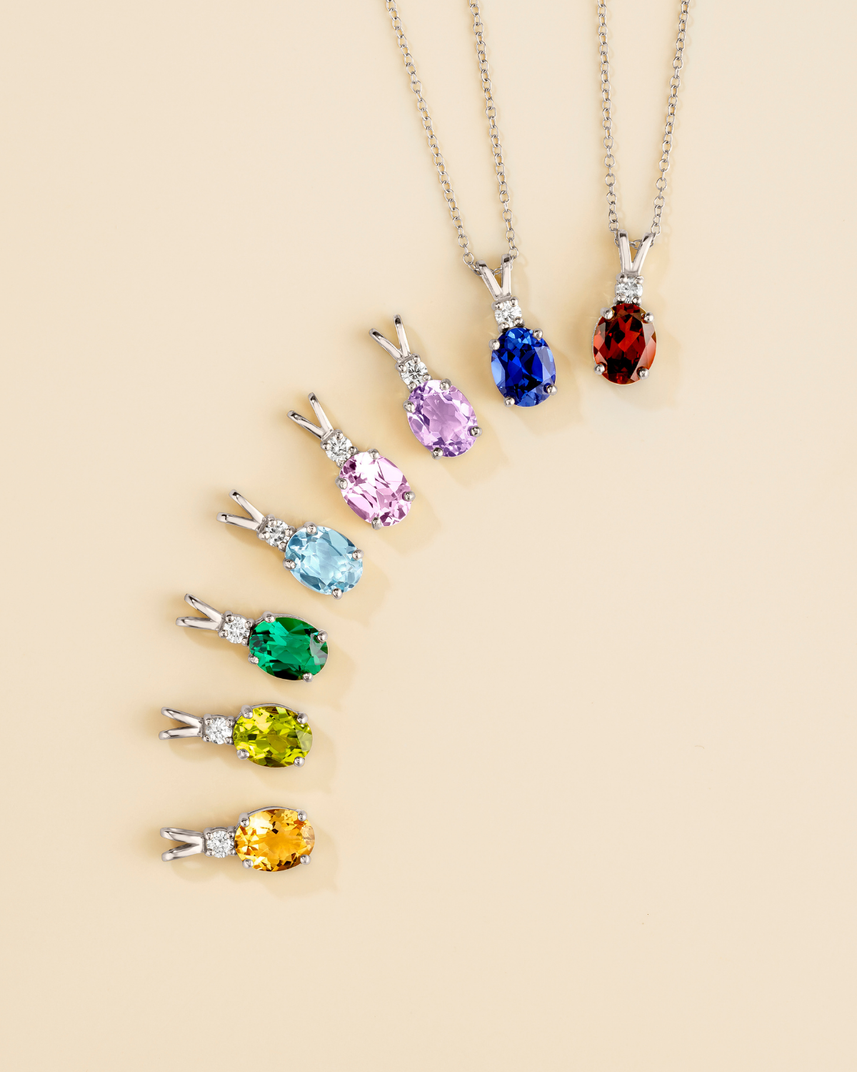 Emerald Pendant Necklace in Sterling Silver