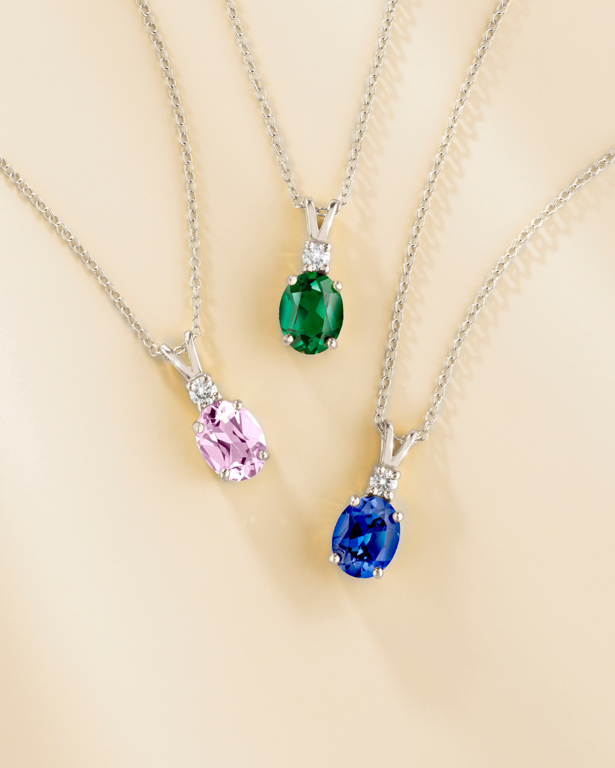 Pink Sapphire Pendant Necklace in Sterling Silver