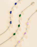 Pink Sapphire Bracelet in Sterling Silver