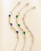 Pink Sapphire Bracelet in Sterling Silver