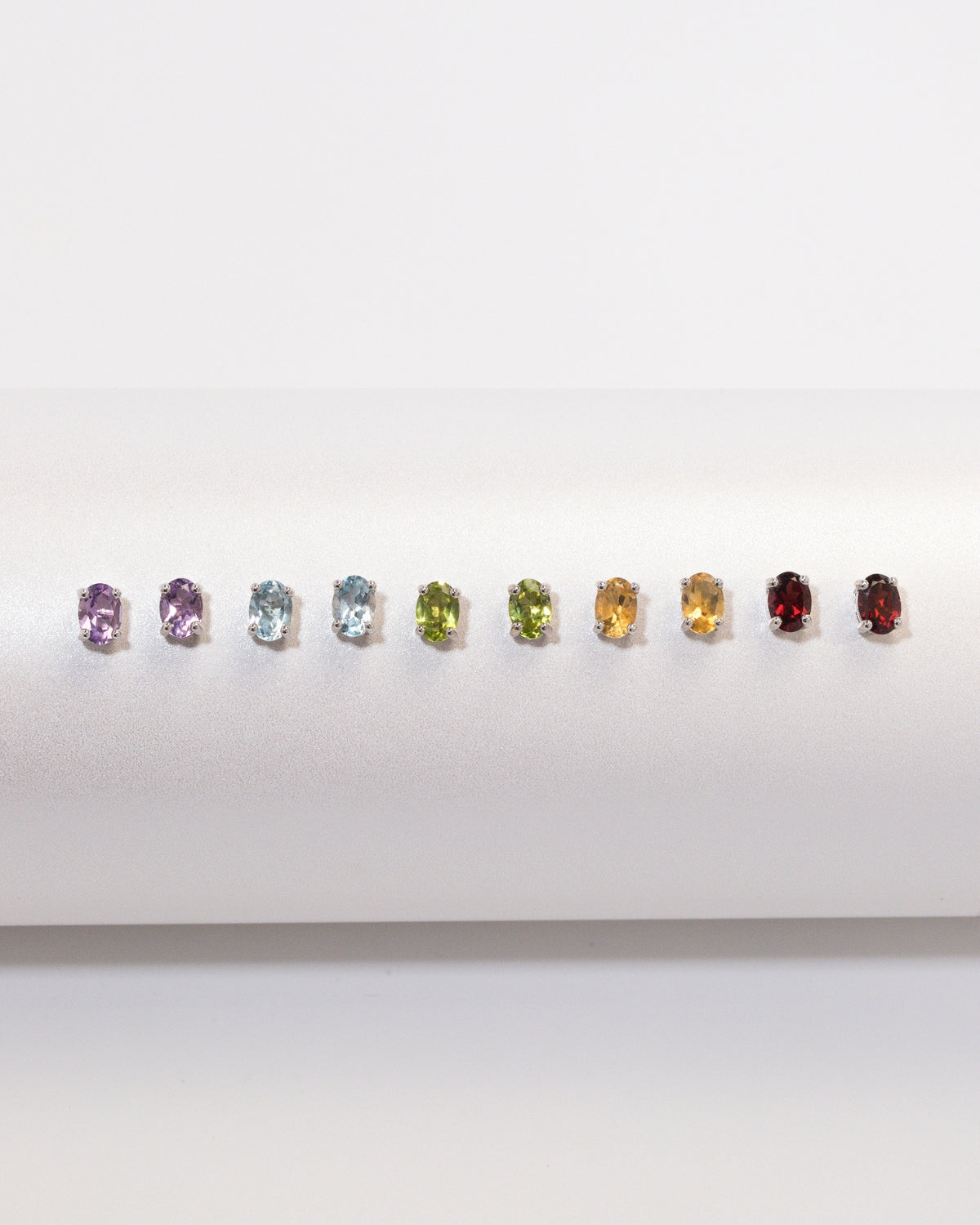 Citrine Oval Stud Earrings in Sterling Silver