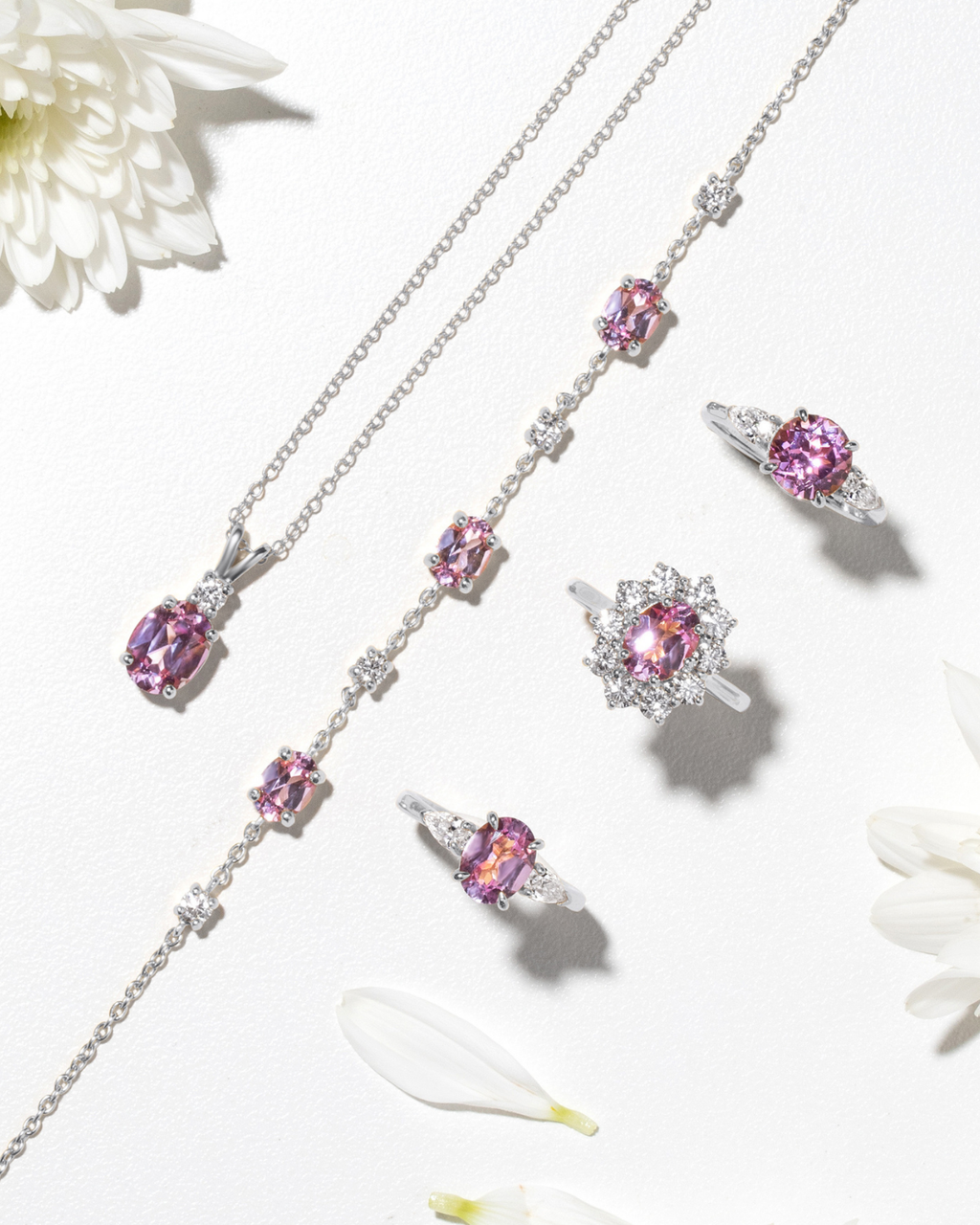 Pink Sapphire Bracelet in Sterling Silver
