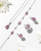 Pink Sapphire Bracelet in Sterling Silver