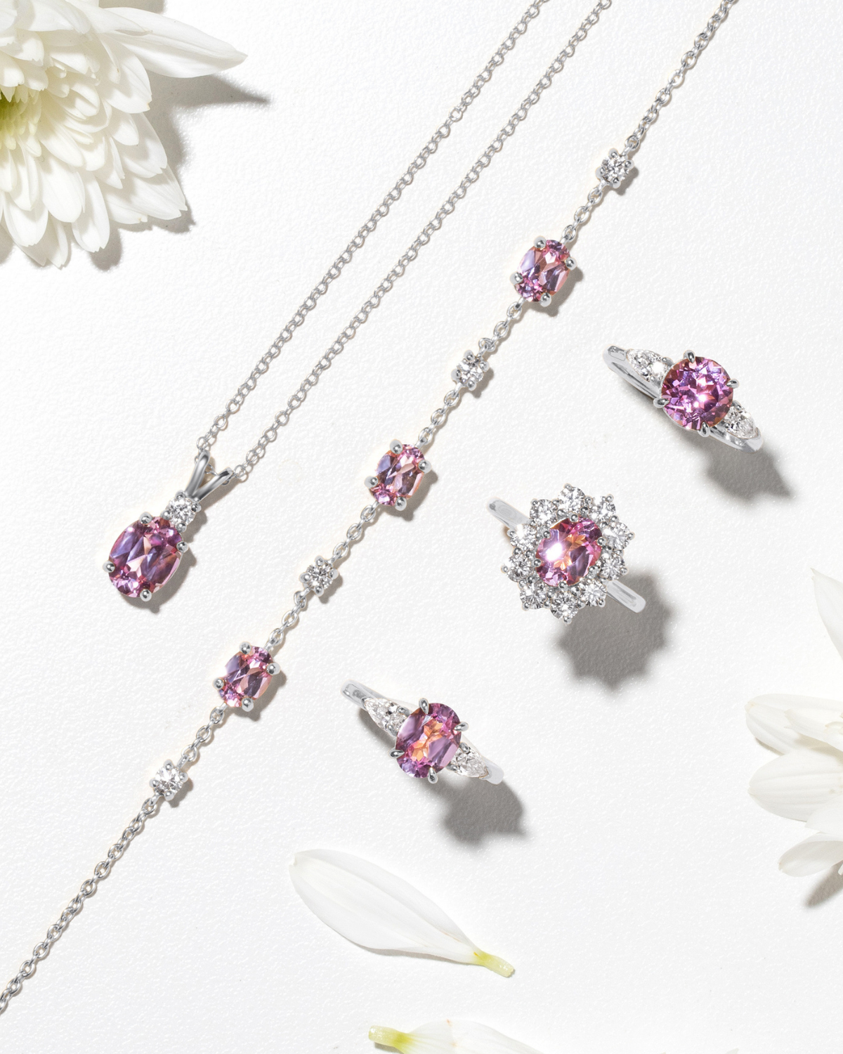 Pink Sapphire Bracelet in Sterling Silver