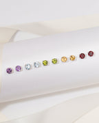 Peridot Round Stud Earrings 6 mm in Sterling Silver