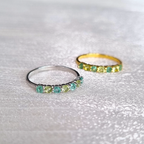 Emerald & Peridot Half Eternity Band in Sterling Silver