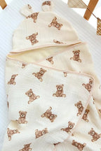 Baby Bear Hooded Bath Towel Receiving Blanket