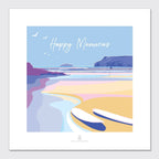 Seaside Wall Art – Happy Memories Beach Quote Print by BeckyBettesworth (happy-memories)