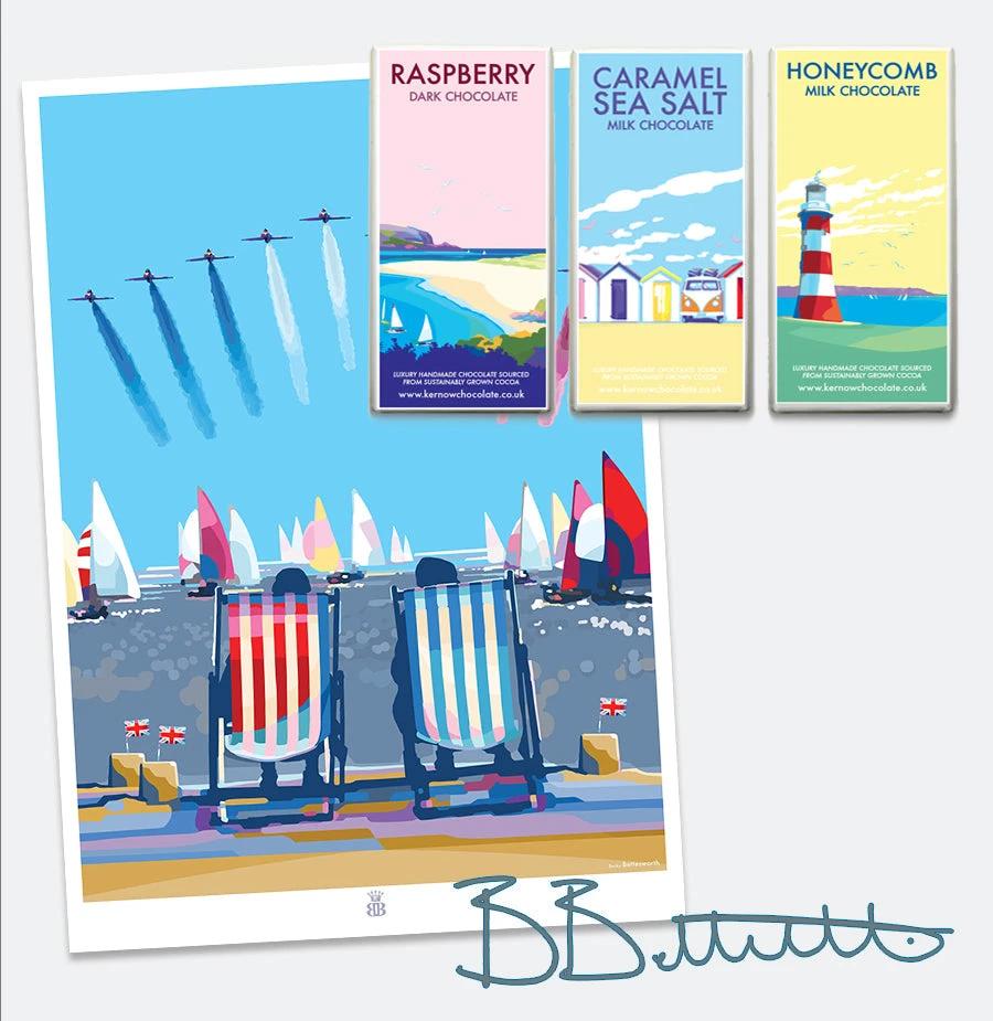 Red Arrows Print – Vintage Seaside Poster by Becky Bettesworth by BeckyBettesworth (happy-and-glorious-red-arrows)