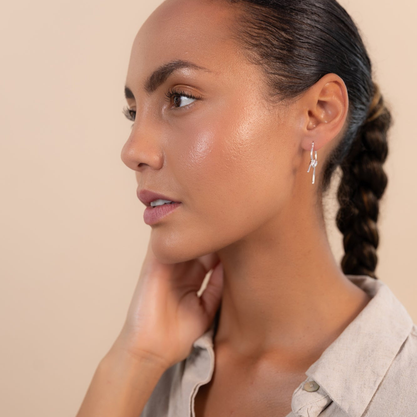 Gold Knotted Hoop Earrings