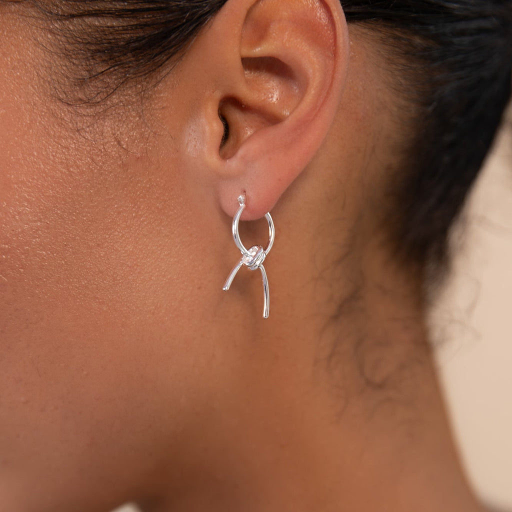 Gold Knotted Hoop Earrings