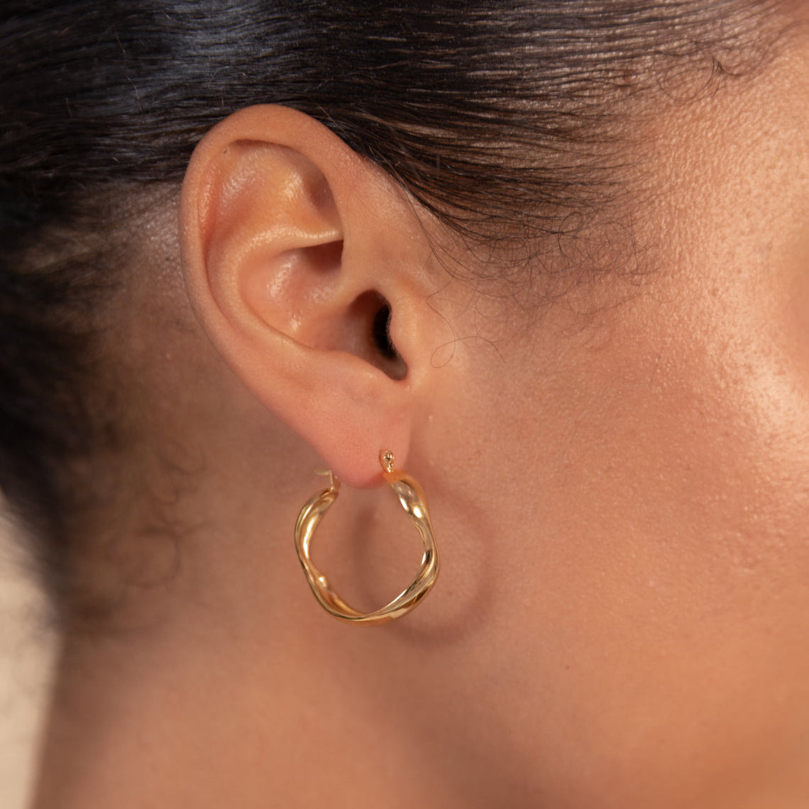 Gold Large Water Hoop Earrings