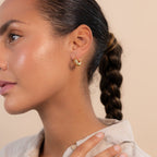 Gold Small Sculpted Hoop Earrings